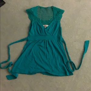 L.e.i. - teal lacy babydoll